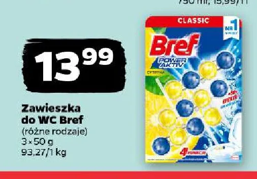 Zawieszka do WC Bref Power Aktiv 3-pak promocja w Netto