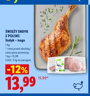 Noga z indyka Świeży Indyk Z Polski promocja w Lidl