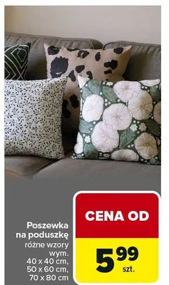 Poszewka na poduszkę różne wzory promocja w Carrefour