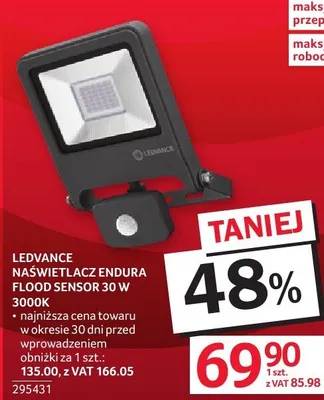 Naświetlacz LED LEDVANCE ENDURA FLOOD SENSOR 30 W 3000K promocja w Selgros