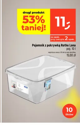 Pojemnik z pokrywką Rotho Lona 10 l promocja w Dealz