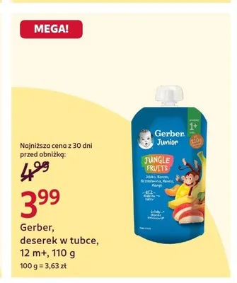 Deserek w tubce Gerber 12 m+ promocja w Rossmann