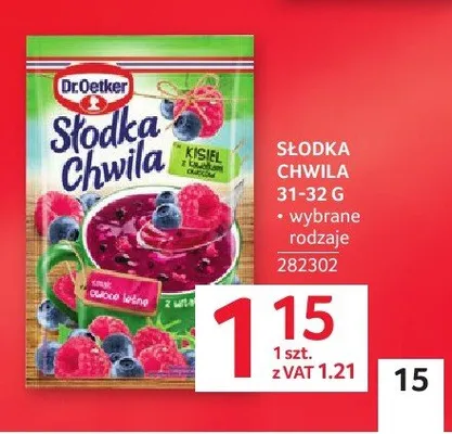 Kisiel Słodka Chwila smak owoce leśne Dr.Oetker promocja w Selgros