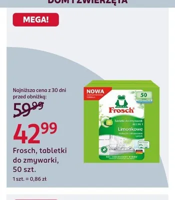 Tabletki do zmywarki Frosch Limonkowe promocja w Rossmann
