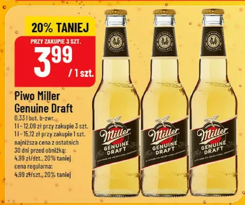 Piwo Miller Genuine Draft promocja w POLOmarket