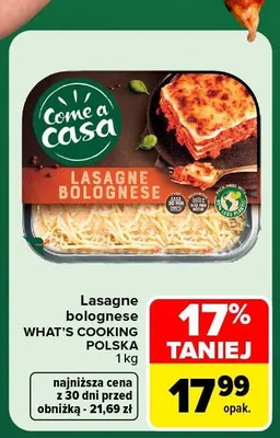 Lasagne bolognese Come a casa promocja w Carrefour Market