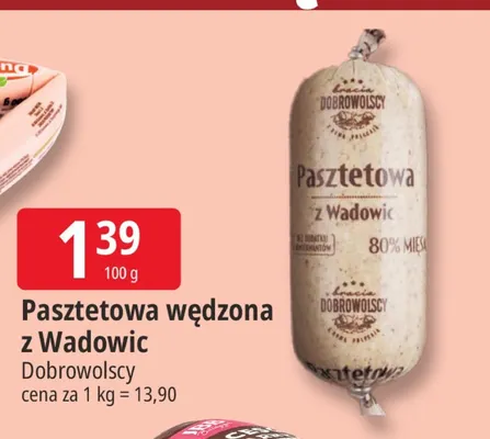 Pasztetowa wędzona z Wadowic Dobrowolscy promocja w Leclerc