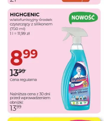 Wielofunkcyjny środek czyszczący z silikonem HighGenic promocja w Drogerie Jawa
