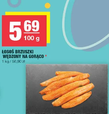 Łosoś brzuszki wędzony na gorąco promocja w SPAR