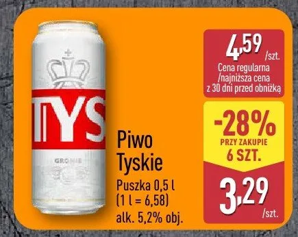 Piwo Tyskie promocja w Aldi