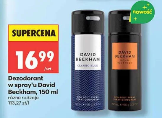 Dezodorant w spray'u David Beckham Classic Blue promocja w Biedronka