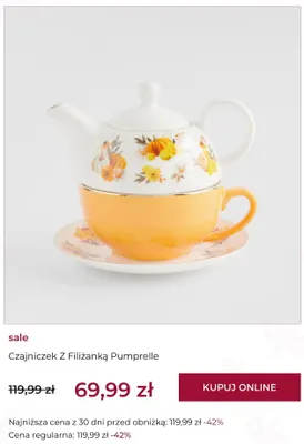 Czajniczek z filiżanką Pumprelle home & you promocja w home&you