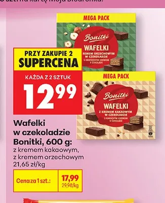 Wafelki w czekoladzie Bonitki promocja w Biedronka