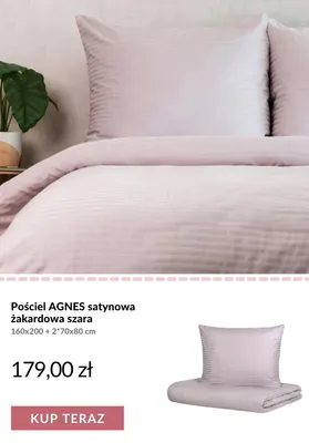 Pościel satynowa żakardowa AGNES szara promocja w Homla