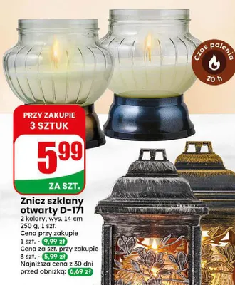 Znicz szklany otwarty D-171 promocja w Dino