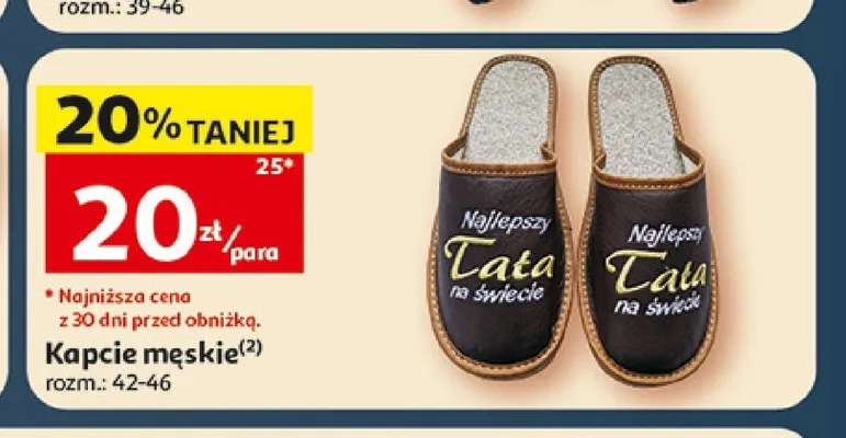 Kapcie męskie promocja w Auchan