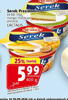 Serek President mango-marakuja promocja w Prim Market