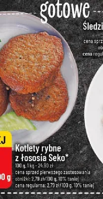 Kotlety rybne z łososia Seko promocja w POLOmarket