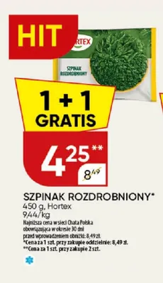 Szpinak rozdrobniony Hortex promocja w Chata Polska