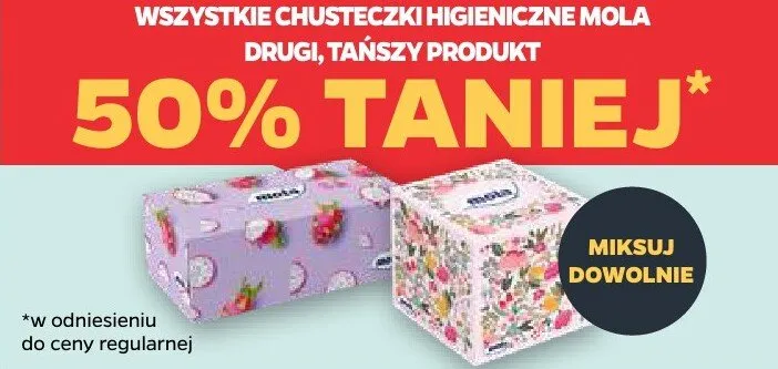 Chusteczki higieniczne Mola promocja w Netto