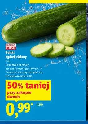 Ogórek zielony polski promocja w Lidl