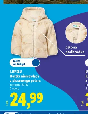 Kurtka niemowlęca z pluszowego polaru Lupilu promocja w Lidl