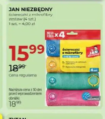 Ściereczki z mikrofibry Jan Niezbędny 4-pak promocja w Drogerie Jawa