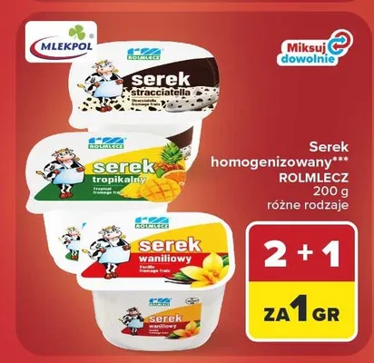 Serek homogenizowany Rolmlecz promocja w Carrefour
