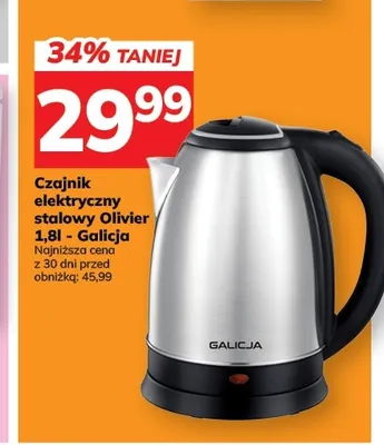 Czajnik elektryczny stalowy Olivier 1,8 l Galicja promocja w Hitpol