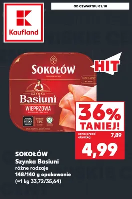 Szynka Basiuni Sokołów promocja w Kaufland