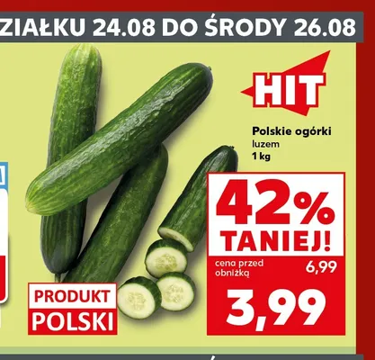 Ogórki polskie luzem promocja w Kaufland