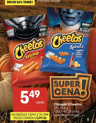 Chrupki Cheetos Spirals Cheese with ketchup promocja w Delikatesy Centrum