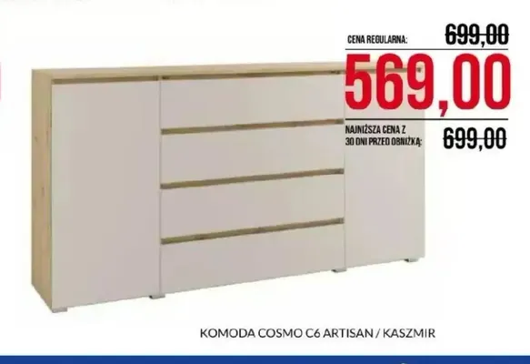 Komoda Cosmo C6 artisan / kaszmir promocja w Abra Meble