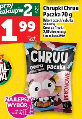 Chrupki Chruu bekonowe Paczka promocja w TOPAZ