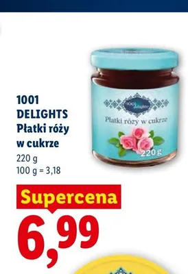 Płatki róży w cukrze 1001 Delights promocja w Lidl