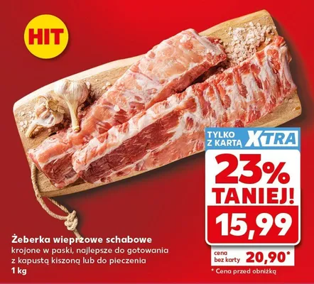 Żeberka wieprzowe schabowe krojone w paski Kaufland promocja w Kaufland