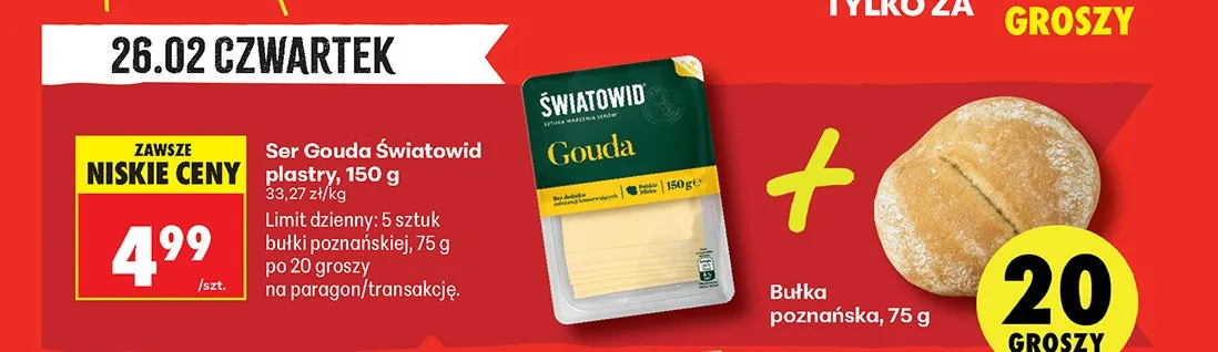 Ser Gouda plastry promocja w Biedronka