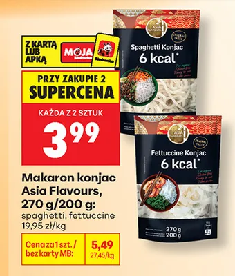Makaron konjac fettuccine Asia Flavours promocja w Biedronka