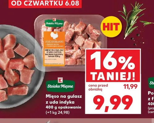 Mięso na gulasz z uda indyka K-Stoisko Mięsne promocja w Kaufland