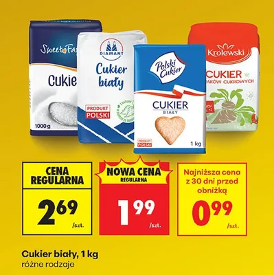 Cukier biały 1 kg, różne rodzaje Biedronka promocja w Biedronka