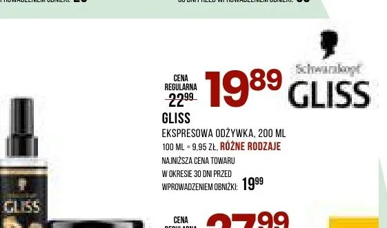 Ekspresowa odżywka Gliss promocja w Drogerie Natura
