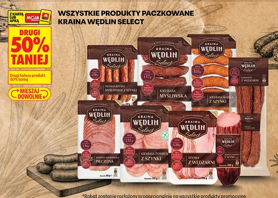 Kiełbasa myśliwska Kraina Wędlin Select promocja w Biedronka