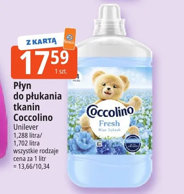 Płyn do płukania tkanin Coccolino promocja w Leclerc
