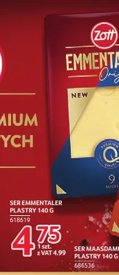 Ser Emmentaler plastry Zott promocja w Selgros