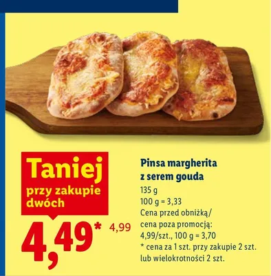 Pinsa margherita z serem gouda promocja w Lidl