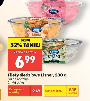Filety śledziowe Szparagi Lisner promocja w Biedronka