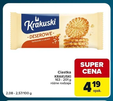 Ciastka Krakuski Deserowe herbatniki z cukrem promocja w Globi