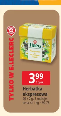 Herbatka ekspresowa Tisea Rumianek z czarnym bzem promocja w Leclerc