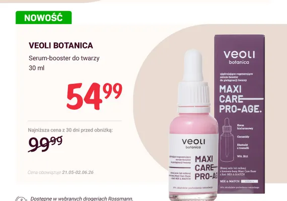 Serum-booster do twarzy Veoli Botanica Maxi Care Pro-Age promocja w Rossmann