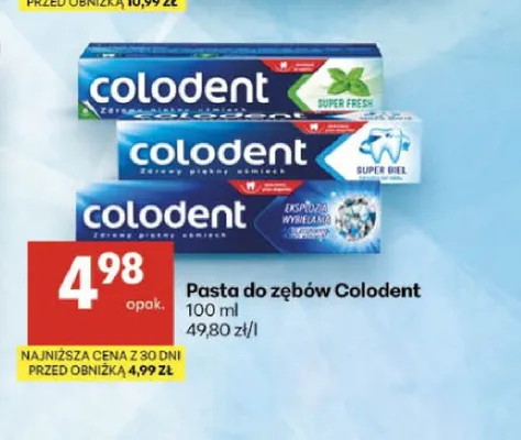 Pasta do zębów Colodent Super Fresh promocja w Delikatesy Centrum